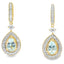 Aquamarine Diamond Dangle Earrings in 10KT Yellow Gold