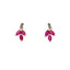 Natural Ruby and Diamond Earrings in 10KT Yellow Gold