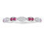 .25ct Conjunto de Anillos Apilables de Rubí y Diamante en Oro Blanco de 14KT