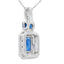 .84ct Sapphire Diamond Pendant in 14KT White Gold