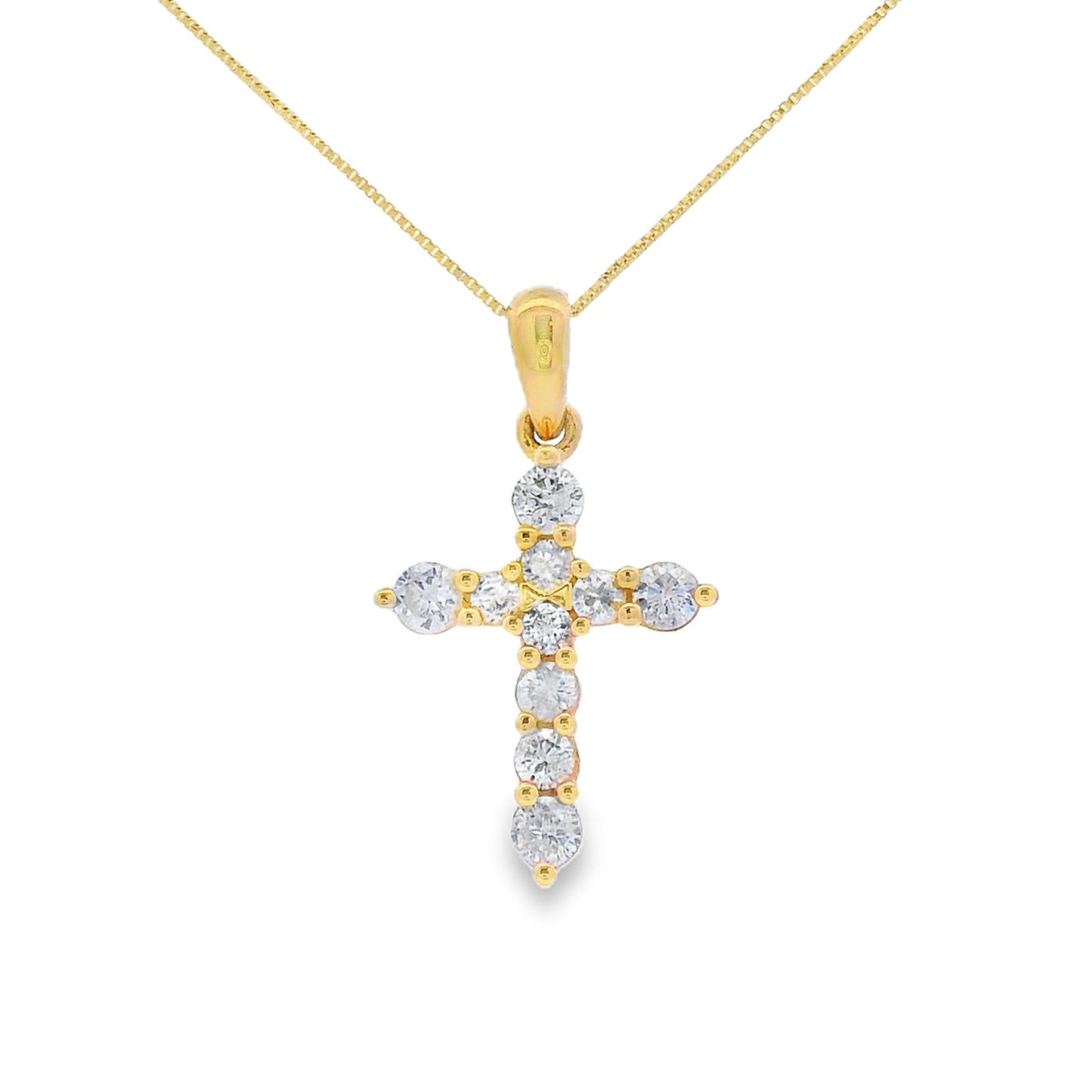 .30ct Diamond Cross Pendant in 14KT Yellow Gold