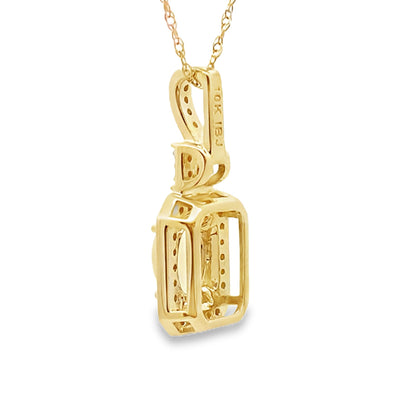.06ct Opal Diamond Pendant in 10KT Yellow Gold