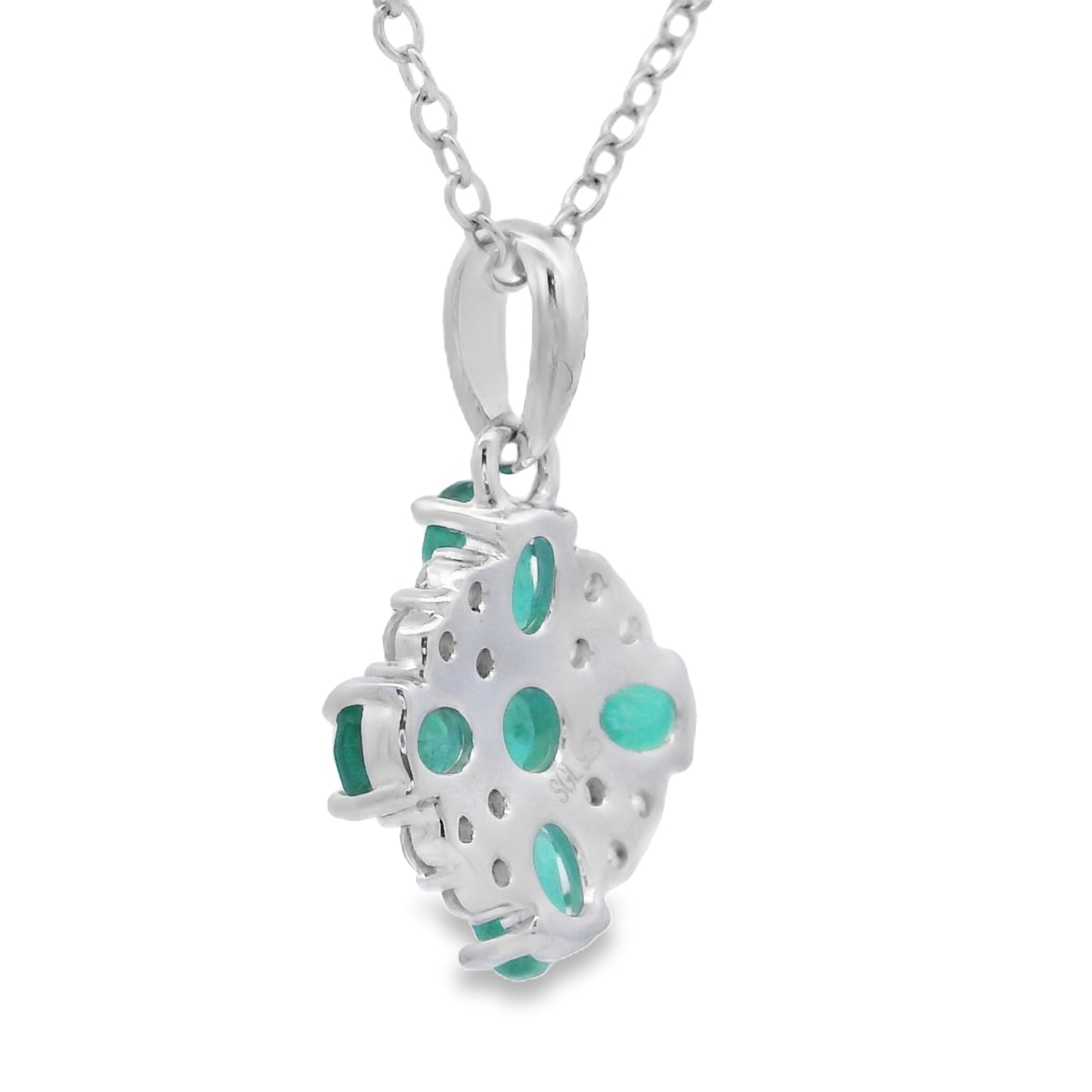 Pendentif de mode en zircon émeraude de 1,09 ct en argent sterling