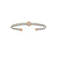 Natural Cubic Zirconia Bangle Bracelet in Sterling Silver