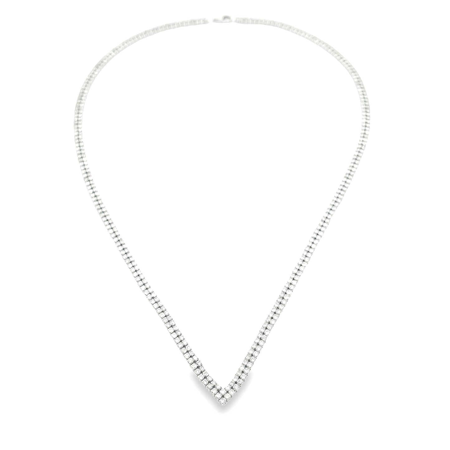 Natural 7.00ct Diamond Tennis Necklace in 14KT White Gold