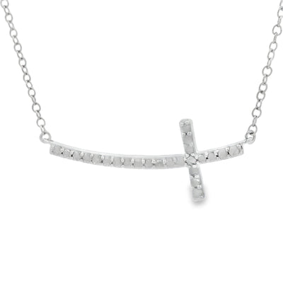 .26ct Diamond Cross Pendant in Sterling Silver