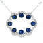 Sapphire Diamond Fashion Pendant in 14KT White Gold