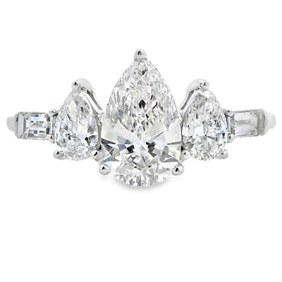 Bague 3 pierres en diamant cultivé en laboratoire de 1,50 ct en or blanc 14KT