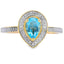 Anillo de Topacio Azul y Diamante de .54ct en Oro Amarillo de 10KT