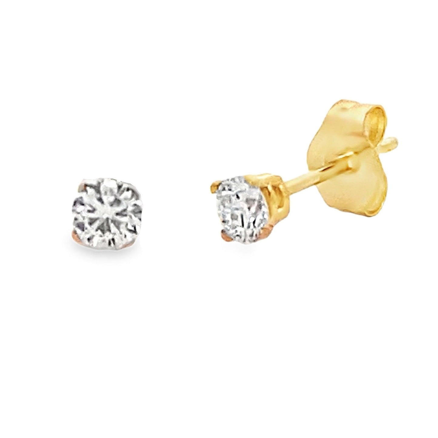 .25ct Lab Grown Diamond Stud Earrings in 14KT Yellow Gold