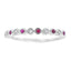 Conjunto de Anillos Apilables de Zafiro y Diamante en Oro Blanco de 14KT