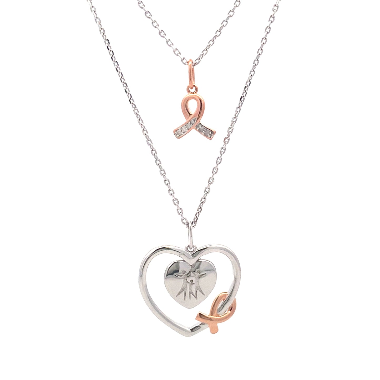 0.02ct Diamond Heart Love Pendant in Sterling Silver