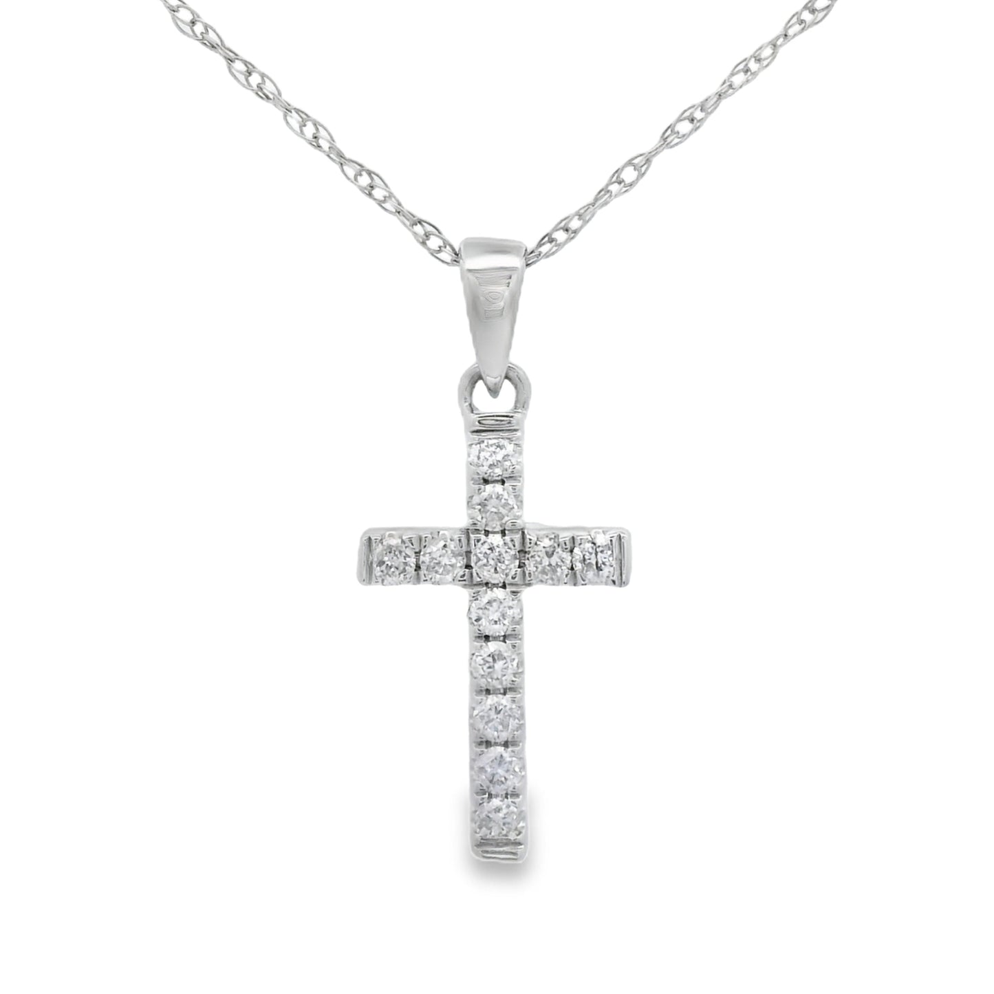 .11ct Diamond Cross Pendant in 14KT White Gold