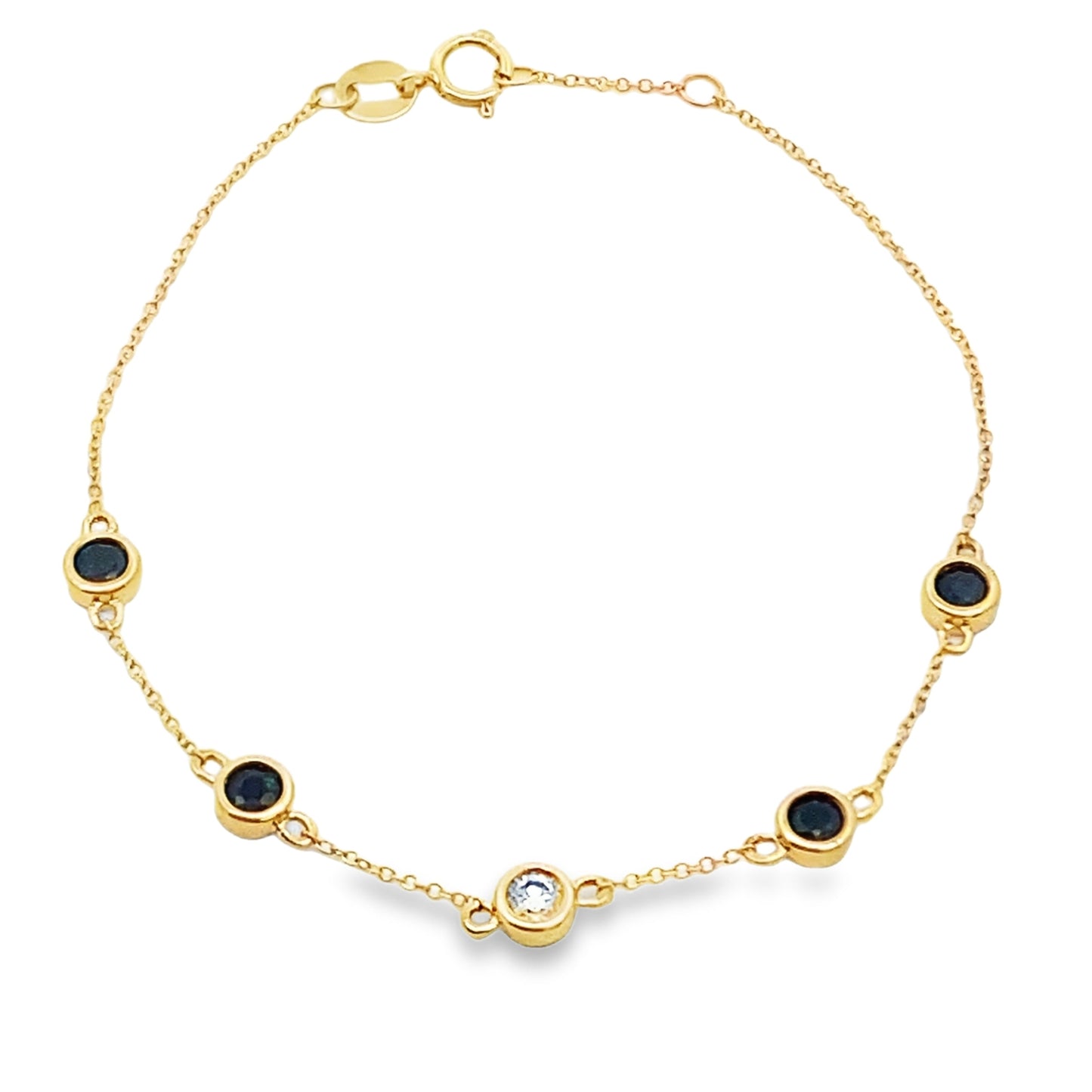 .74ct Sapphire Diamond Bracelet in 14KT Yellow Gold