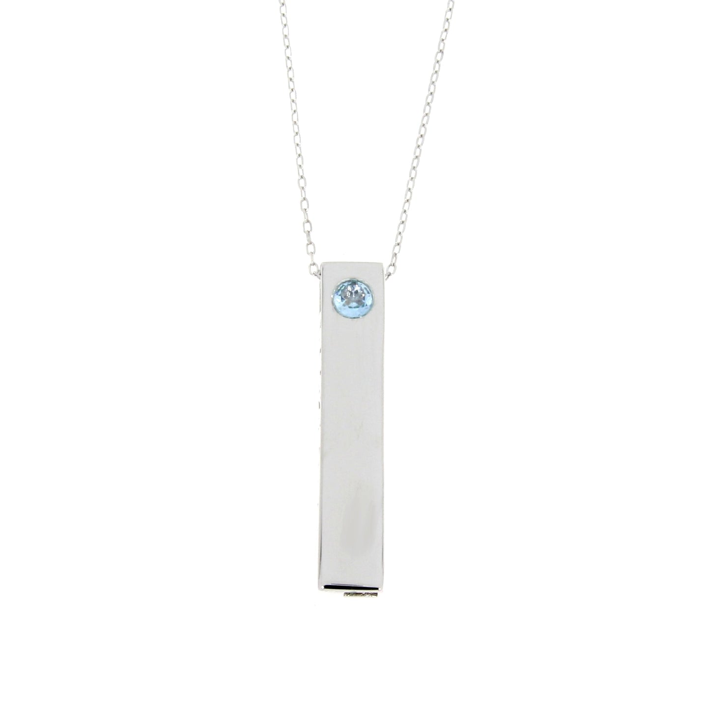 Natural Blue Topaz Fashion Pendant in Sterling Silver