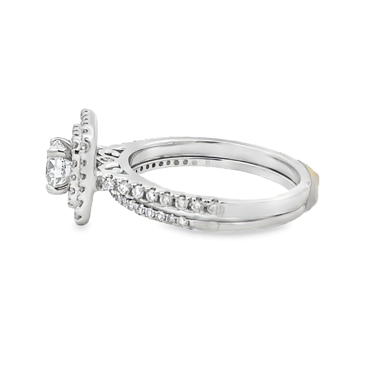 Anillo de Banda de Moda con Diamante Creado en Laboratorio de Oro Blanco de 14KT