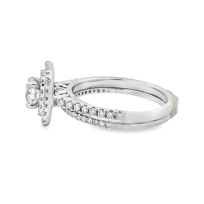 Bague de mode en diamant cultivé en laboratoire en or blanc 14KT