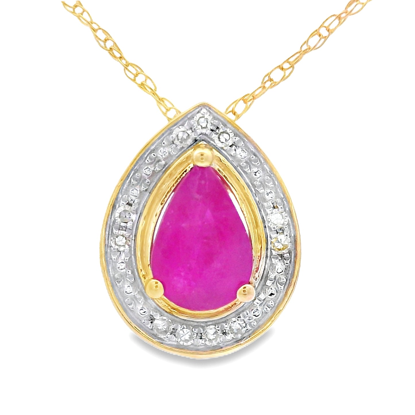 .53ct Colgante de Rubí y Diamante en Oro Amarillo de 10KT