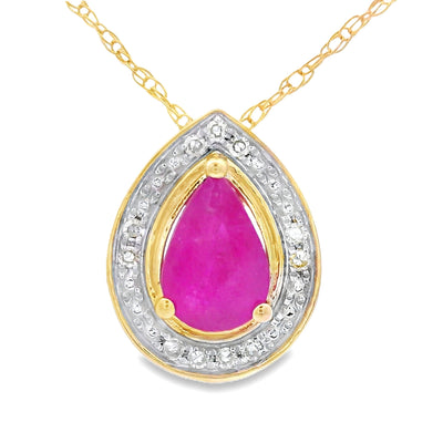 .53ct Ruby Diamond Pendant in 10KT Yellow Gold