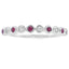 .18ct Conjunto de Anillos Apilables de Rubí y Diamante en Oro Blanco de 14KT