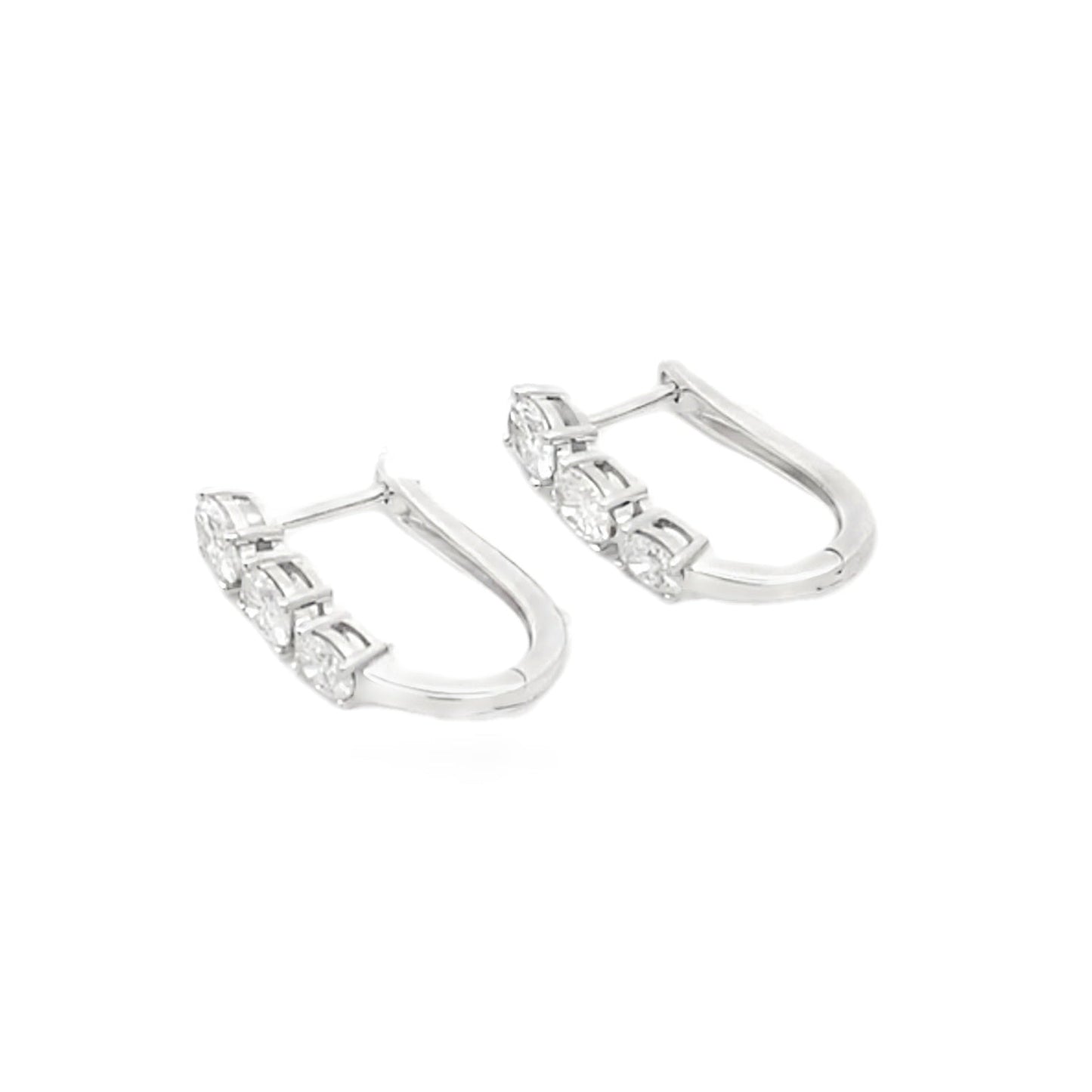 Boucles d'oreilles créoles en diamant synthétique de 1,50 ct en or blanc 14KT