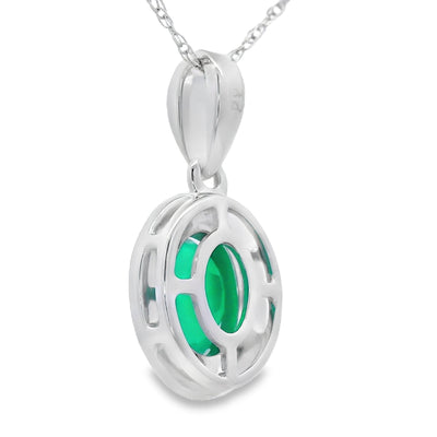 Chalcedony Diamond Fashion Pendant in 10KT White Gold