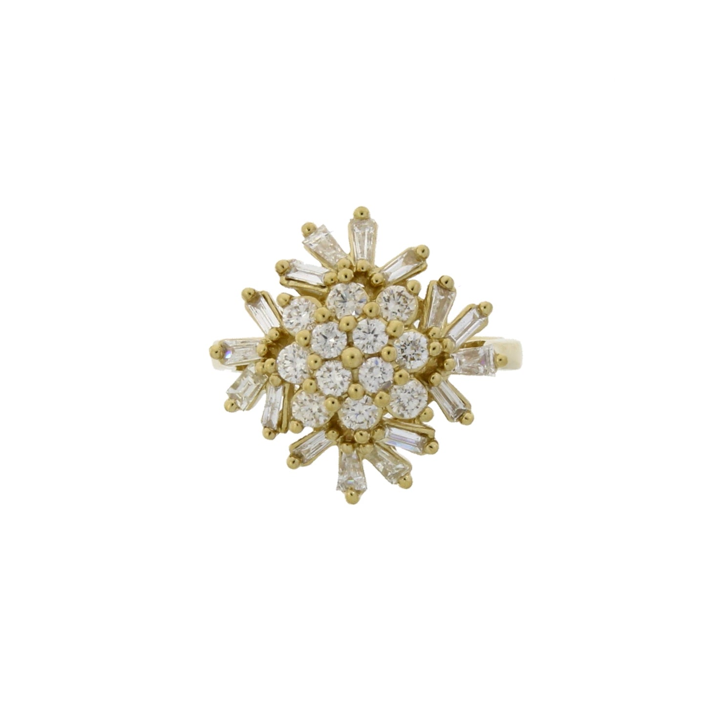 Bague en diamant véritable de 1,00 ct en or jaune 10KT