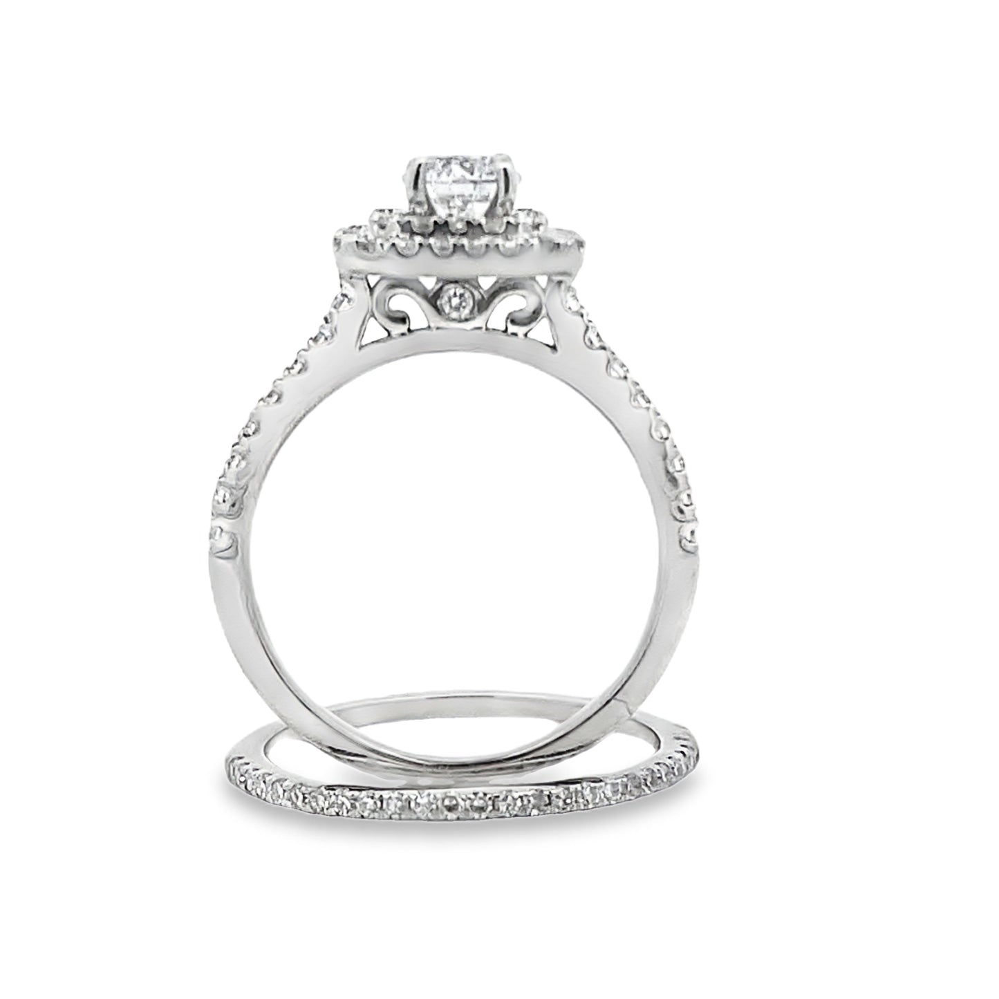 Anillo de Banda de Moda con Diamante Creado en Laboratorio de Oro Blanco de 14KT
