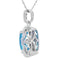 Pendentif en topaze bleue et diamant en or blanc 10KT