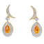 Boucles d'oreilles pendantes en diamant citrine de 0,48 ct en or jaune 10KT