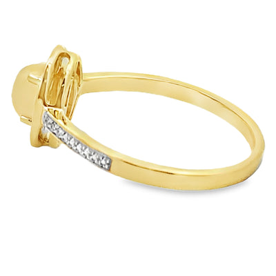 Genuine .36ct Opal and Diamond Ring in 10KT Yellow Gold