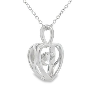 Pendentif en cœur Moissanite de 1,00 ct en argent sterling