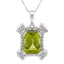 Colgante de Peridoto y Diamante de 1.87ct en Oro Blanco de 10KT