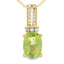 .37ct Pendentif en Péridot et Diamant en Or Jaune 10KT