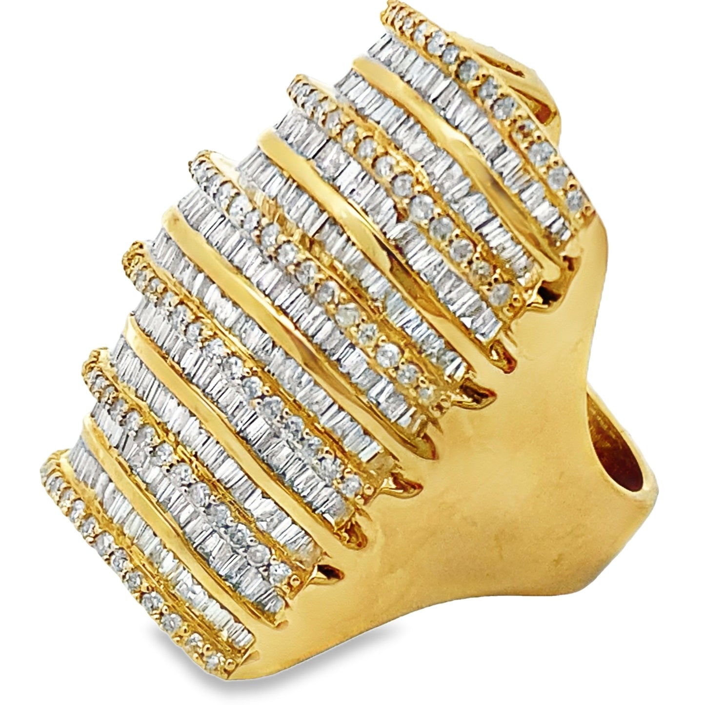 Genuine 3.25ct Diamond Ring in 14KT Yellow Gold