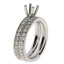 Monture semi-montée en diamant pour bague de fiançailles en or blanc 14KT