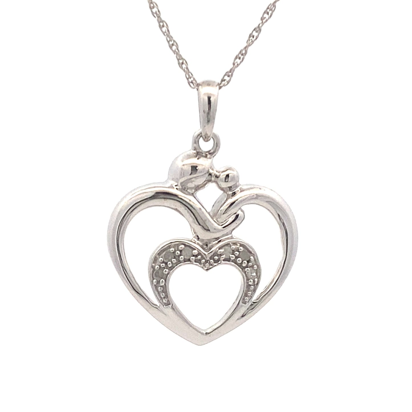 .10ct Diamond Heart Pendant in Sterling Silver