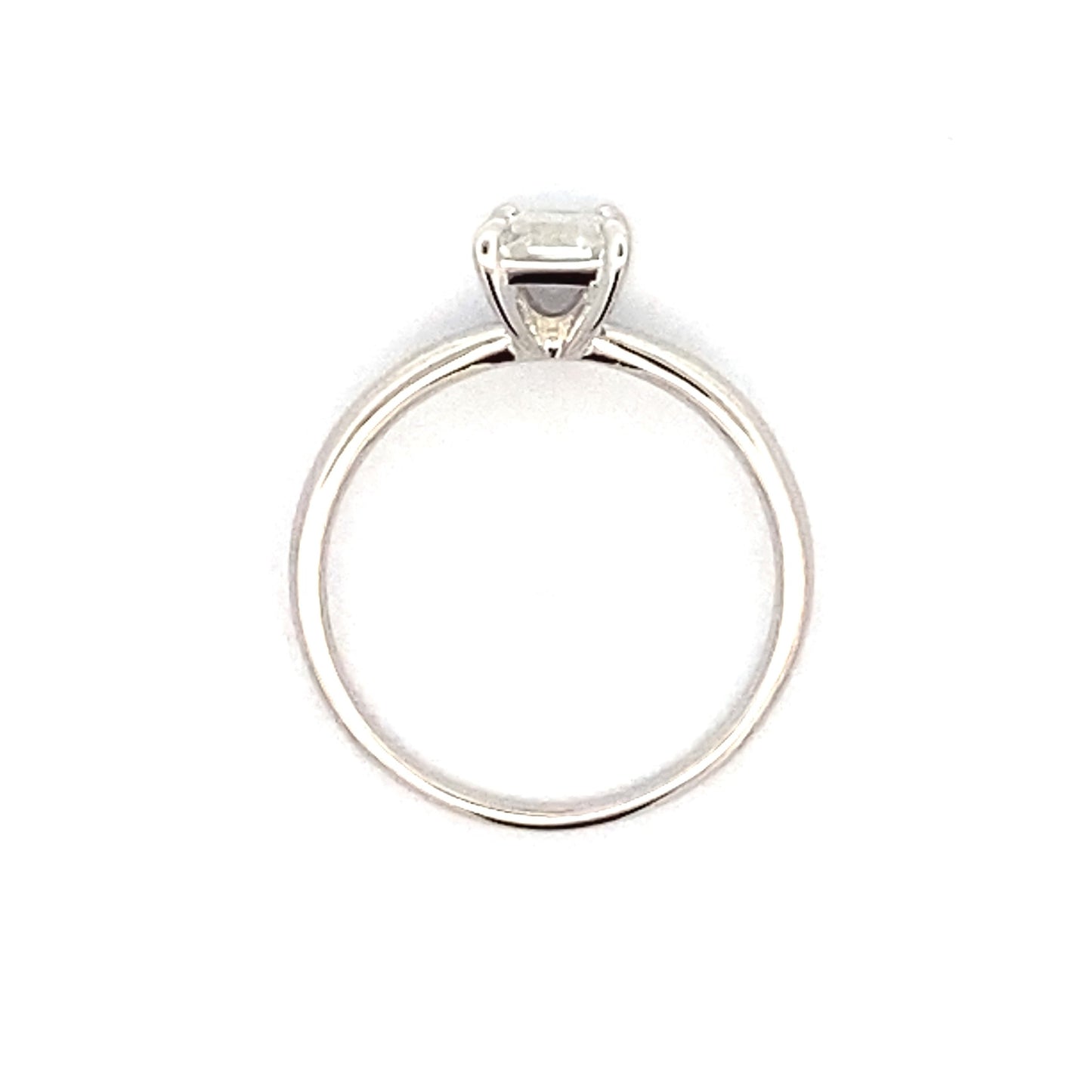 Natural .98ct Moissanite Engagement Ring in Sterling Silver