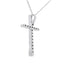 Pendentif croix en diamant de 0,19 ct en or blanc 14KT