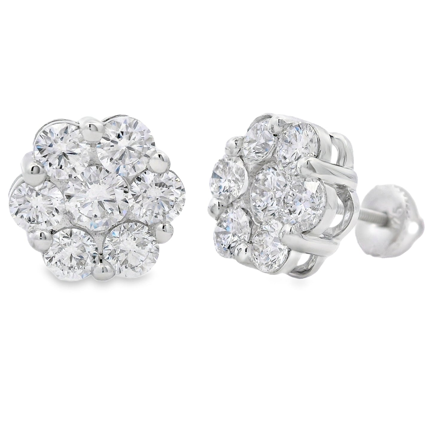 3.89ct Lab Grown Diamond Earrings in Sterling Silver