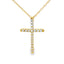 .10ct Pendentif Croix en Diamant en Or Jaune 14KT