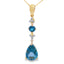 Colgante de Topacio Azul Londres en Oro Amarillo de 10KT