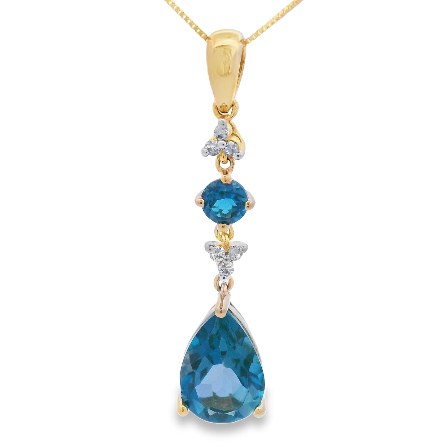 Colgante de Topacio Azul Londres en Oro Amarillo de 10KT