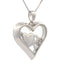 .02ct Colgante de Corazón de Diamante en Plata de Ley