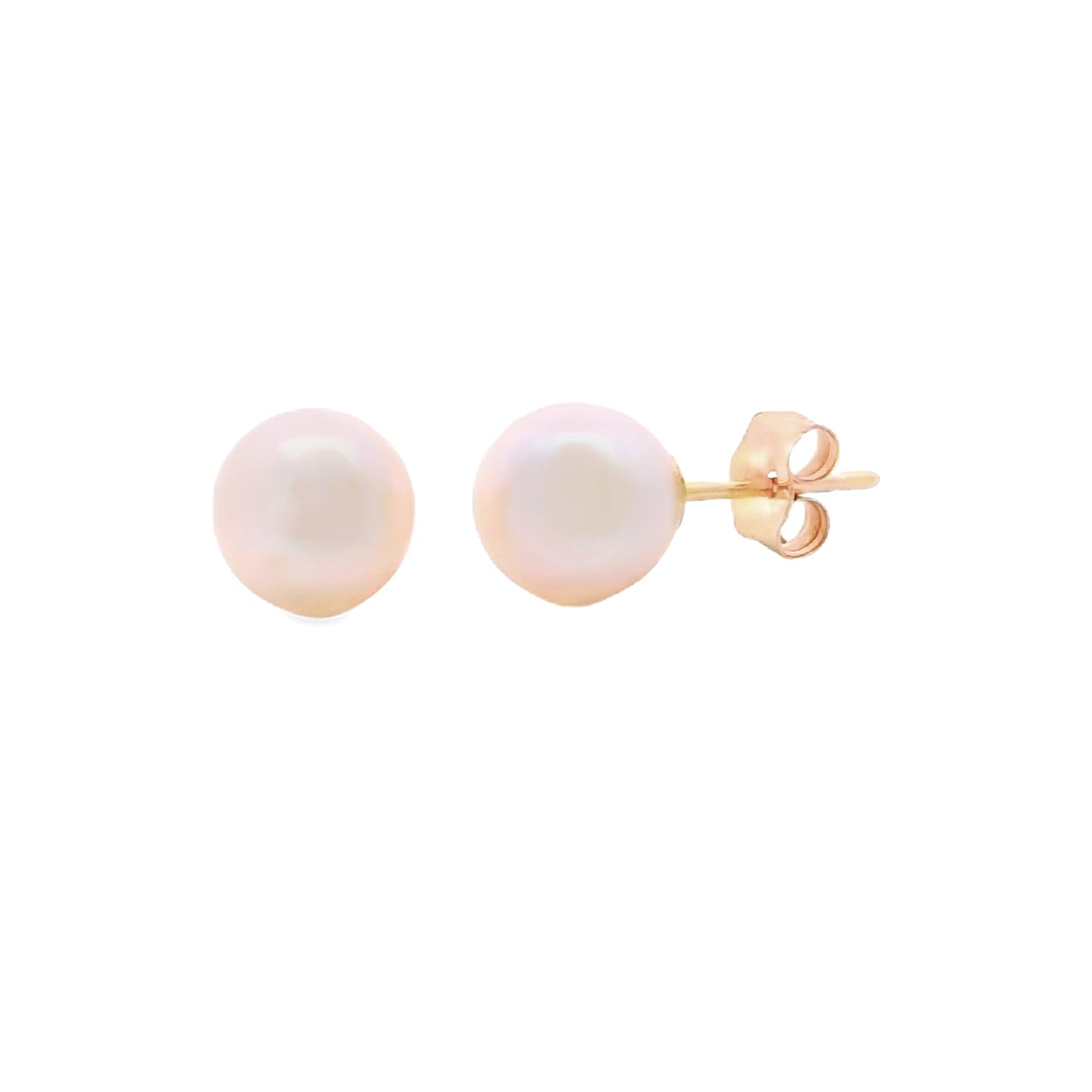 Pendientes de perlas de agua dulce genuinas en oro amarillo de 14 quilates