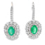 Boucles d'oreilles pendantes en zircon émeraude de 5,28 ct en argent sterling