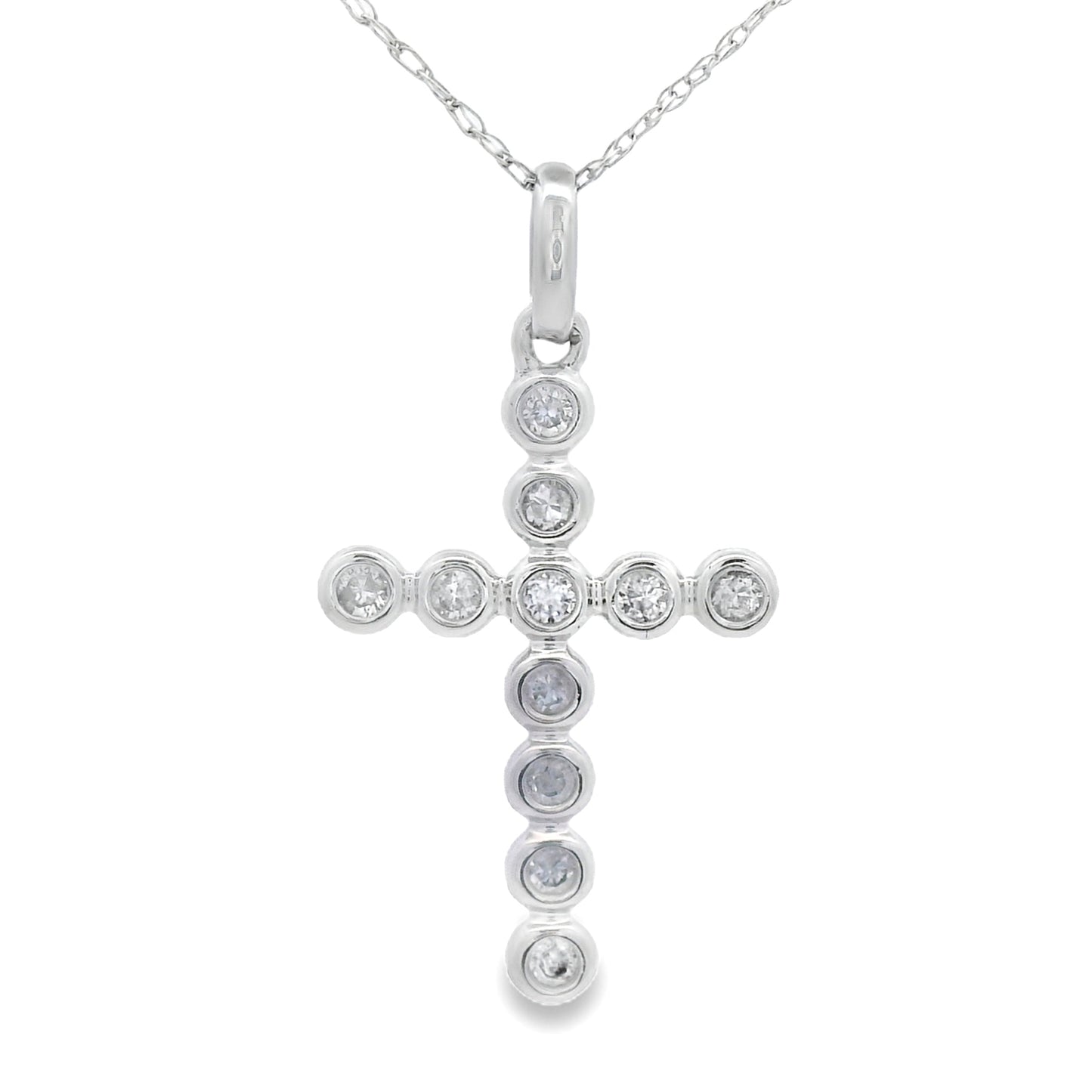 .12ct Diamond Cross Pendant in 14KT White Gold