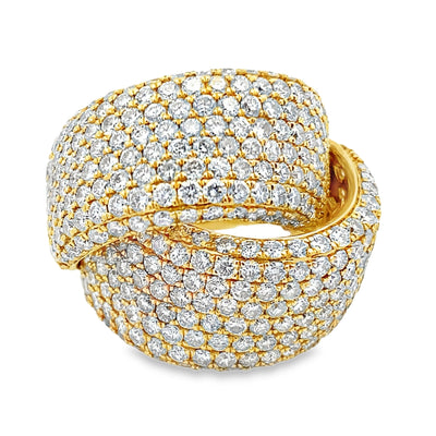 Bague en diamant véritable de 5,65 ct en or jaune 18KT