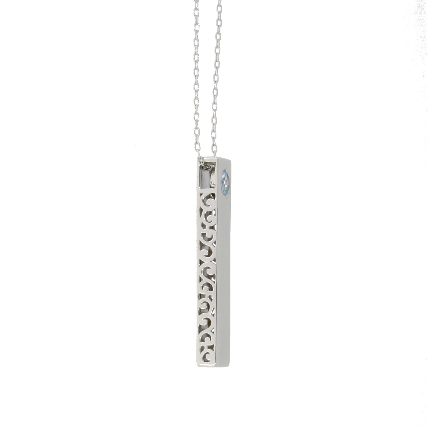 Natural Blue Topaz Fashion Pendant in Sterling Silver