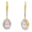 Boucles d'oreilles pendantes en diamant de quartz rose en or jaune 10KT